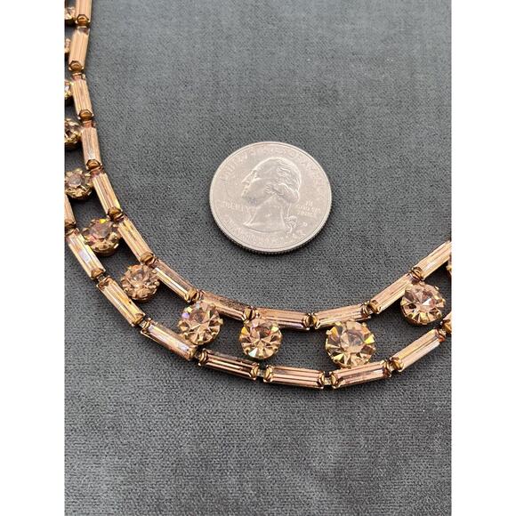 VTG Fischland Schmuck Necklace Goldtone Amber Stones In Settings Marked - Picture 3 of 7